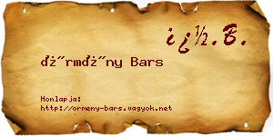 Örmény Bars névjegykártya